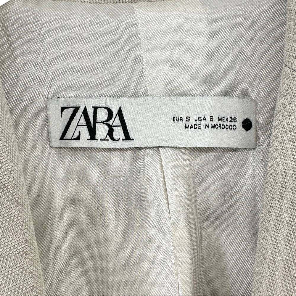 Zara Light Gray Single Button Oversized Lightweight Loose Fit Blazer Jacket - Picture 8 of 9